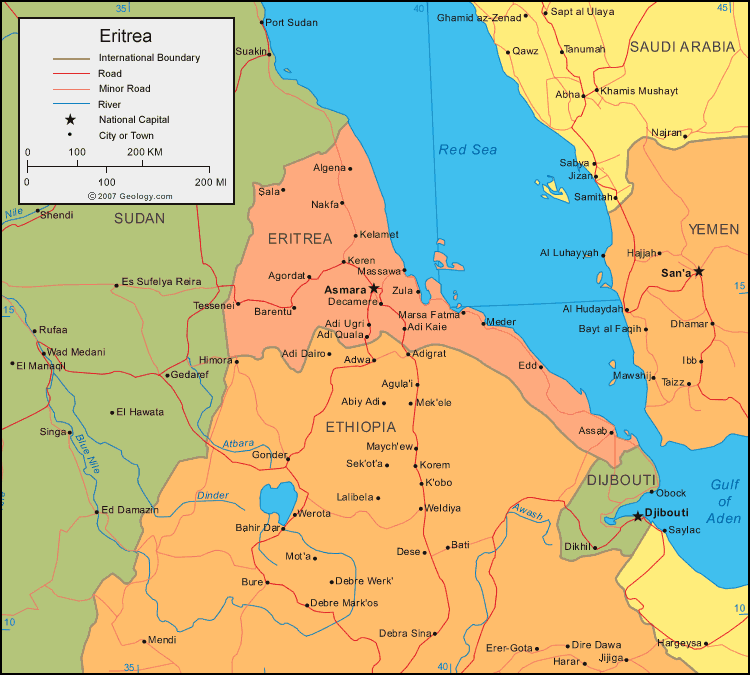 erythree politique carte